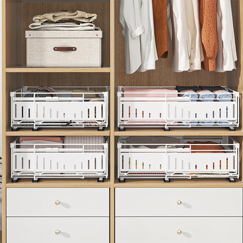 Телескопичен органайзер за кухненски чекмеджета, регулируема плъзгаща се поставка за съхранение (33-49 см)