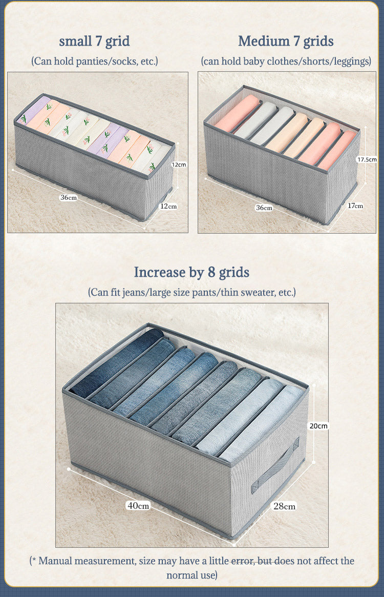 Органайзер за дрехи, панталони, кутия за съхранение на дънки, органайзер за шкаф, бельо, чорапи, тениски, органайзери за съхранение на гардероб