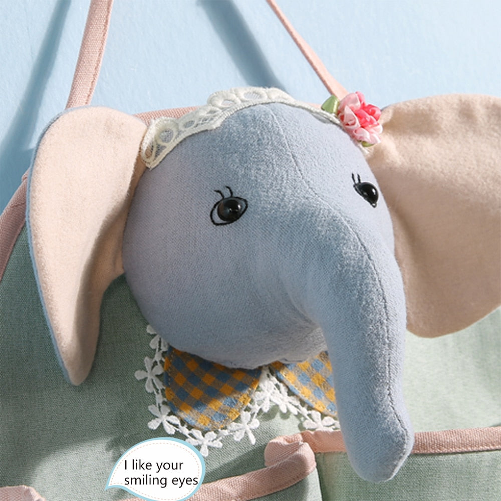 Памучни ленени чанти за организиране на висящи предмети, стенни, за домашно обучение, баня, кухня, чанта за съхранение, многослоен комплект слончета с анимационен герой