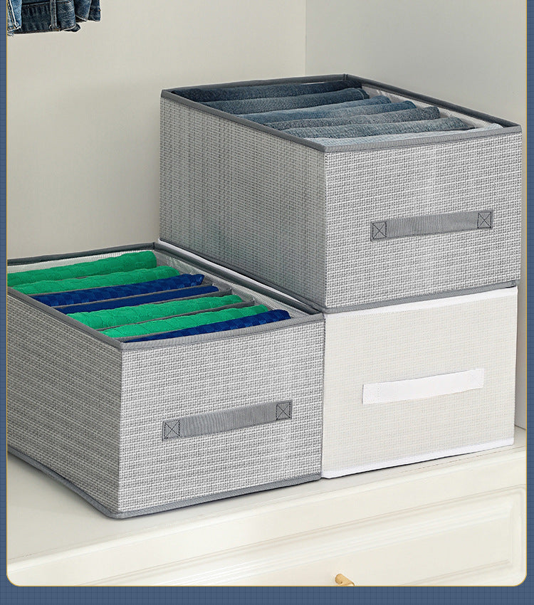 Органайзер за дрехи, панталони, кутия за съхранение на дънки, органайзер за шкаф, бельо, чорапи, тениски, органайзери за съхранение на гардероб