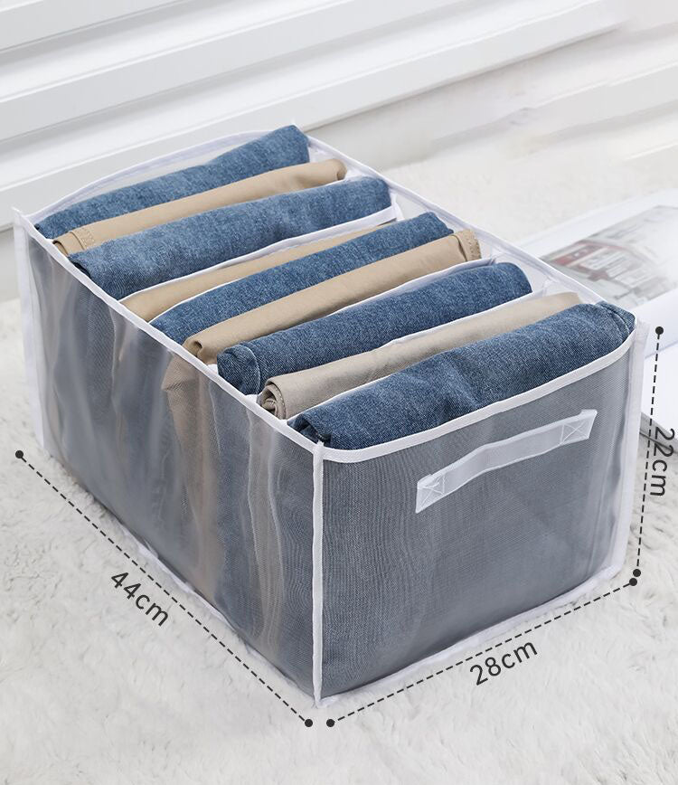 Кутия за съхранение на дрехи, кутия за съхранение с дънки, чекмедже за гардероб, сгъваем органайзер за съхранение, който може да се пере 